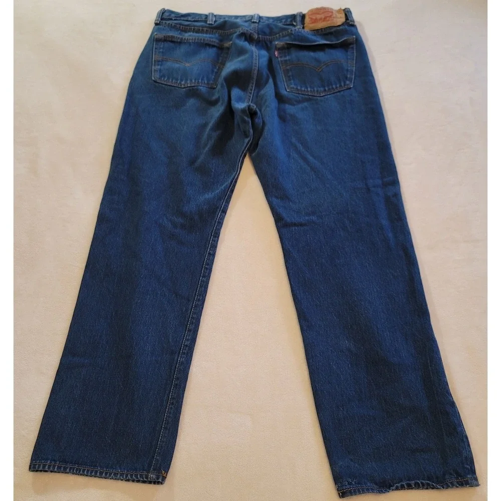 Levi's 501 Original Fit Jeans Mens 42x30 Blue Straight Leg Button Fly 00501-0000